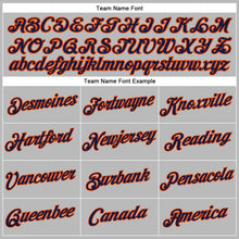 Load image into Gallery viewer, Custom Women's Gray Navy-Orange V-Neck Cropped Baseball Jersey