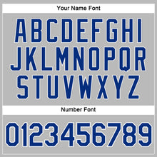 Load image into Gallery viewer, Custom Women's Gray Royal-White V-Neck Cropped Baseball Jersey