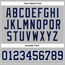 Load image into Gallery viewer, Custom Women's Gray Navy-White V-Neck Cropped Baseball Jersey