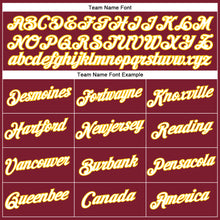 Load image into Gallery viewer, Custom Women's Crimson White-Gold V-Neck Cropped Baseball Jersey