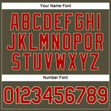 Load image into Gallery viewer, Custom Women's Olive Red-Cream Salute To Service V-Neck Cropped Baseball Jersey