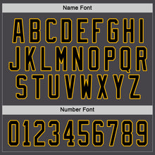 Load image into Gallery viewer, Custom Steel Gray Black-Gold Hockey Jersey