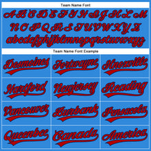 Load image into Gallery viewer, Custom Electric Blue Red-Navy Authentic Baseball Jersey