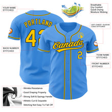 Load image into Gallery viewer, Custom Electric Blue Yellow-Black Authentic Baseball Jersey