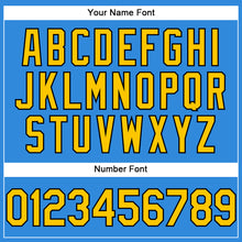 Load image into Gallery viewer, Custom Electric Blue Yellow-Black Authentic Baseball Jersey