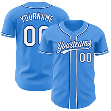 Load image into Gallery viewer, Custom Electric Blue White-Royal Authentic Baseball Jersey