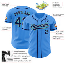 Load image into Gallery viewer, Custom Electric Blue Navy Gray-Teal Authentic Baseball Jersey
