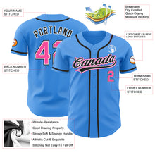 Load image into Gallery viewer, Custom Electric Blue Pink-Black Authentic Baseball Jersey