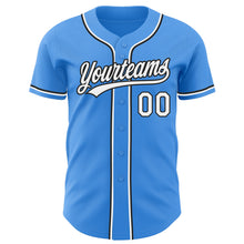 Load image into Gallery viewer, Custom Electric Blue White-Black Authentic Baseball Jersey