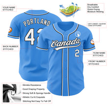Load image into Gallery viewer, Custom Electric Blue White-Black Authentic Baseball Jersey