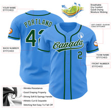 Load image into Gallery viewer, Custom Electric Blue Green-White Authentic Baseball Jersey