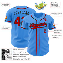 Load image into Gallery viewer, Custom Electric Blue Red-Black Authentic Baseball Jersey