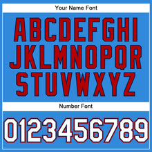 Load image into Gallery viewer, Custom Electric Blue White Red-Navy Authentic Baseball Jersey