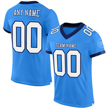 Load image into Gallery viewer, Custom Powder Blue White-Navy Mesh Authentic Football Jersey