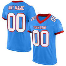 Load image into Gallery viewer, Custom Powder Blue White-Red Mesh Authentic Football Jersey