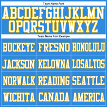 Load image into Gallery viewer, Custom Powder Blue White-Gold Mesh Authentic Football Jersey