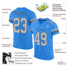 Load image into Gallery viewer, Custom Powder Blue Gray-Steel Gray Mesh Authentic Football Jersey