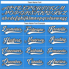 Load image into Gallery viewer, Custom Powder Blue White-Black Hockey Lace Neck Jersey