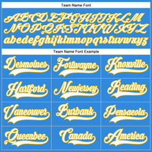 Load image into Gallery viewer, Custom Powder Blue White-Gold Hockey Lace Neck Jersey