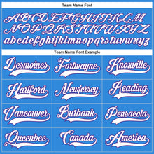 Load image into Gallery viewer, Custom Powder Blue White-Purple Hockey Lace Neck Jersey