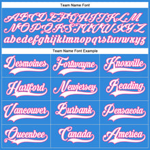 Load image into Gallery viewer, Custom Powder Blue White-Pink Hockey Lace Neck Jersey