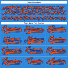 Load image into Gallery viewer, Custom Powder Blue Orange-Royal Hockey Lace Neck Jersey