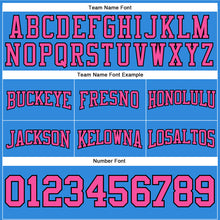 Load image into Gallery viewer, Custom Stitched Powder Blue Pink-Black Football Pullover Sweatshirt Hoodie