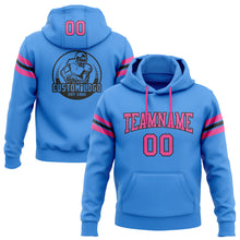 Load image into Gallery viewer, Custom Stitched Powder Blue Pink-Black Football Pullover Sweatshirt Hoodie
