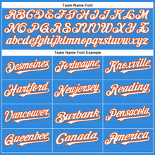 Load image into Gallery viewer, Custom Electric Blue White-Orange Authentic Baseball Jersey