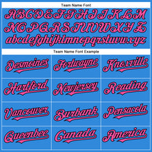 Load image into Gallery viewer, Custom Electric Blue Pink-Black Authentic Baseball Jersey