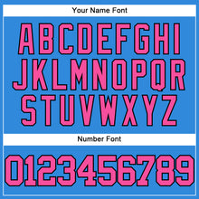 Load image into Gallery viewer, Custom Electric Blue Pink-Black Authentic Baseball Jersey