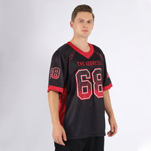 Load image into Gallery viewer, Custom Black Red-Gray Drift Fashion Football Jersey