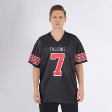 Load image into Gallery viewer, Custom Black Red-White Mesh Authentic Football Jersey