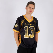 Load image into Gallery viewer, Custom Black Gold-White Drift Fashion Football Jersey