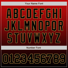 Load image into Gallery viewer, Custom Red Black-Old Gold Authentic Fade Fashion Baseball Jersey