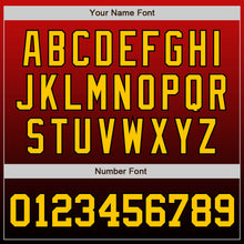 Load image into Gallery viewer, Custom Red Gold-Black Authentic Fade Fashion Baseball Jersey