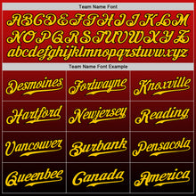 Load image into Gallery viewer, Custom Red Gold-Black Authentic Fade Fashion Baseball Jersey