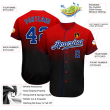 Load image into Gallery viewer, Custom Red Royal-Black Authentic Fade Fashion Baseball Jersey
