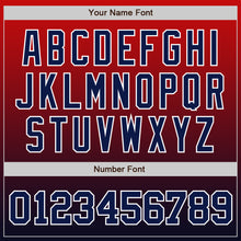 Load image into Gallery viewer, Custom Red Navy-White Authentic Fade Fashion Baseball Jersey