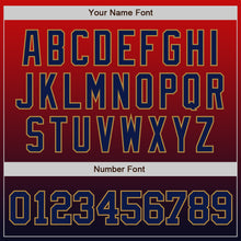 Load image into Gallery viewer, Custom Red Navy-Old Gold Authentic Fade Fashion Baseball Jersey