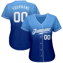 Load image into Gallery viewer, Custom Light Blue White-Royal Authentic Fade Fashion Baseball Jersey