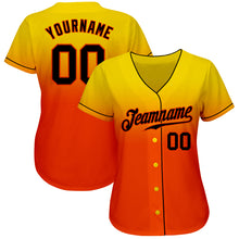 Load image into Gallery viewer, Custom Yellow Black-Orange Authentic Fade Fashion Baseball Jersey
