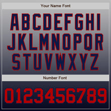 Load image into Gallery viewer, Custom Gray Red-Navy Authentic Fade Fashion Baseball Jersey