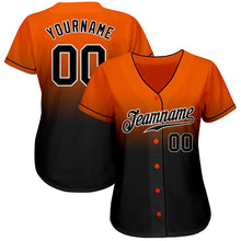 Load image into Gallery viewer, Custom Orange Black-White Authentic Fade Fashion Baseball Jersey