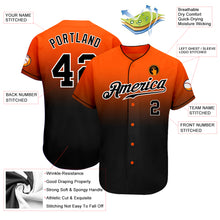Load image into Gallery viewer, Custom Orange Black-White Authentic Fade Fashion Baseball Jersey