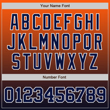 Load image into Gallery viewer, Custom Orange Navy-White Authentic Fade Fashion Baseball Jersey
