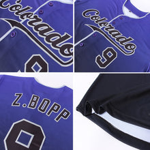 Load image into Gallery viewer, Custom Purple Black-Gray Authentic Fade Fashion Baseball Jersey
