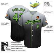 Load image into Gallery viewer, Custom Gray Neon Green-Black Authentic Fade Fashion Baseball Jersey