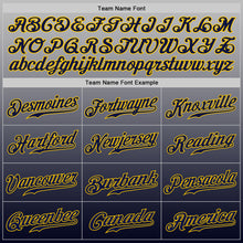 Load image into Gallery viewer, Custom Gray Gold-Navy Authentic Fade Fashion Baseball Jersey