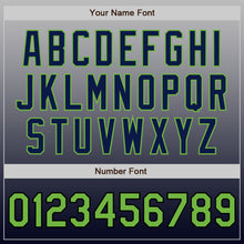 Load image into Gallery viewer, Custom Gray Neon Green-Navy Authentic Fade Fashion Baseball Jersey